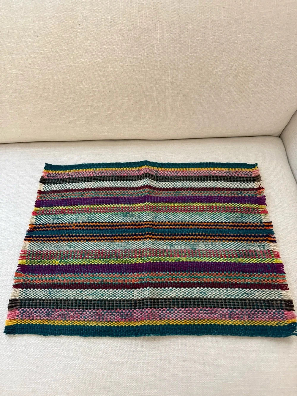 Illari Handmade Peruvian 100% Sheep Wool Placemats Set of 6 Woven Artisan